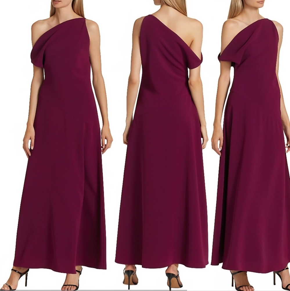 DEVEAUX NEW YORK Hailey Asymmetric Dress In Magenta Size 6